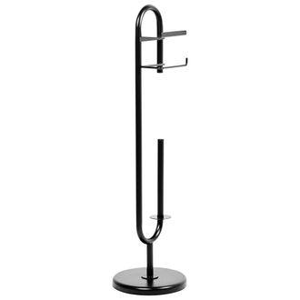 Beliani Portarrollos Para Cuarto De Ba&ntilde;o Estilo Industrial De Metal Negro Tapakuma