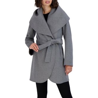 Elie Tahari Marilyn Wool Blend Coat in Ash at Nordstrom Rack, Size Medium