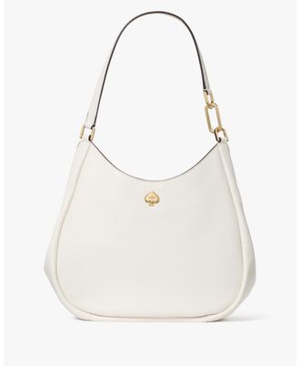 Kate Spade New York Womens Kayla Pebbled Leather Large Triple Compartment Shoulder Bag - White - One Size