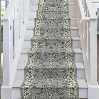 Runrug Hallway Carpet Runner Rug - Soft & Comfy, 9mm - Traditional in Grey | Size: 80 cm x 480 cm