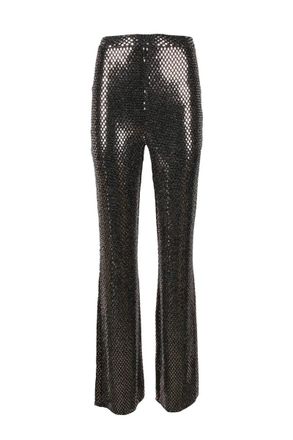 Nineminutes Bronze Metallic Trousers with Textured Finish
