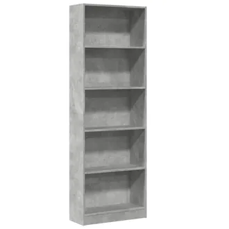 vidaXL Libreria Grigio Cemento 60x24x176 Cm In Legno Multistrato - Vidaxl