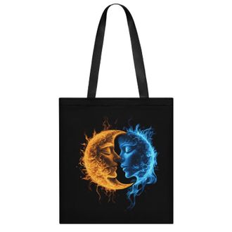 Generic Sun And Moon Womens Tote Casual Shopping Bag Lightweight Shoulder Bags Hobos Handbag for Work Travel Daily 35x40cm