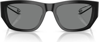 Diesel DL2006 54mm Square Sunglasses in Black /Dark Grey at Nordstrom