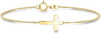 Ross-Simons Italian 10kt Yellow Gold Sideways Cross Bracelet