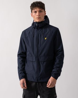 Lyle & Scott Mens Zip Through Lightweight Hooded Zip Jacket in Dark Blue - Size Medium