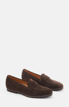 Scarosso Monica Loafers in Brown - Suede at Nordstrom, Size 39.5