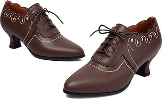 Generic Womens Retro Brogue Style Pointed-Toe Court Shoes Traditional Bavarian Shoes to Match Beer Festival Outfits Essential Dirndl Partner Oktoberfest All D