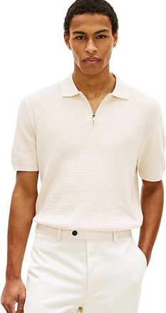 Tommy Hilfiger Poloshirt creme Tommy Hilfiger textuur rits