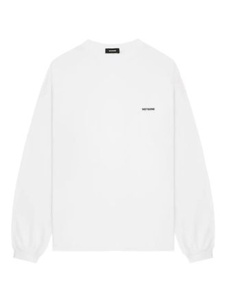We11done embroidered long-sleeve T-shirt - women - Cotton - S - White