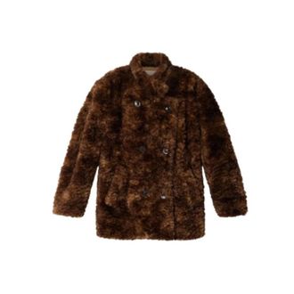 Isabel Marant Kort jasje van imitatiebont met textuur - Dames - Jassen - Bruin - Maat: S