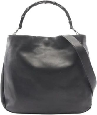 Gucci Pre-owned Vintage Handbag - Dames - Vintage Handtas - Zwart - ONE Size - Leer - Vintage