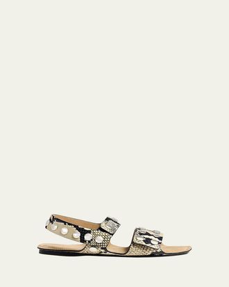Khaite Boden Studded Leather Flat Sandals