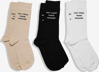 Dr&ocirc;le de Monsieur 3er-Pack Socken Le Pack de Chaussettes Slogan