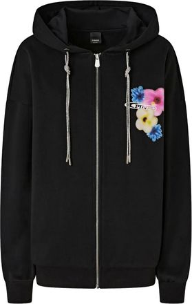 Pinko floral zip-up top - women - Cotton/Cotton - M - Black