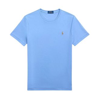 Polo Ralph Lauren Tops, Heren, Blauw, S, Katoen, Custom Slim Fit Soft Cotton T-shirt