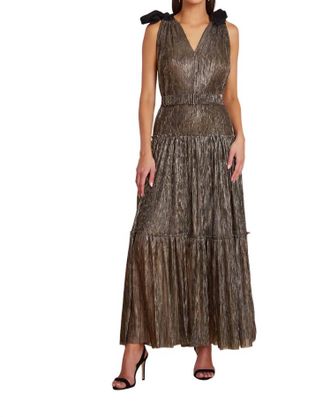 Bishop + Young Lala Party Maxi Dress In Gold