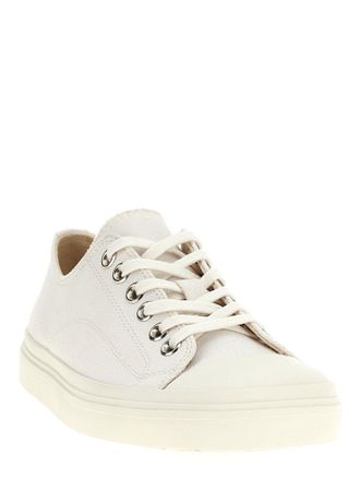 Moschino Canvas Lace-Up Sneaker - cream