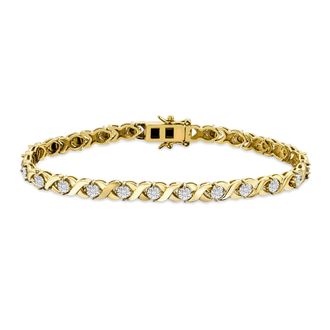 The Diamond Store Diamond Kisses Bracelet With 0.05ct Set in 18K Gold Vermeil