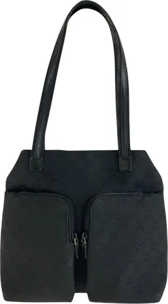 Gucci Black Gg Canvas & Leather Tote (Authentic Pre-Loved)