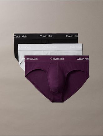 Calvin Klein Mens Icon Cotton Stretch 3-Pack Hip Brief - Multi - XL