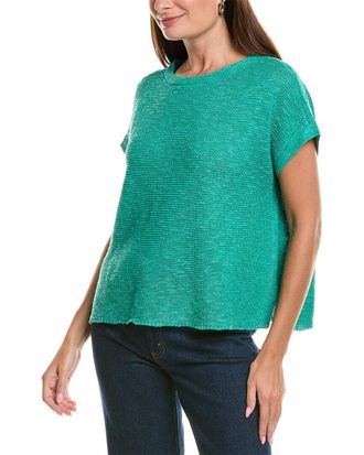 Eileen Fisher Eileen Fisher Bateau Neck Linen-Blend Sweater