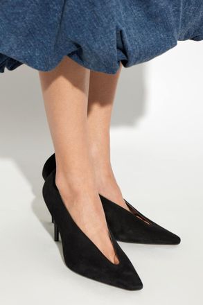 Balenciaga Suede Heeled Shoes Duchesse, Womens, Black