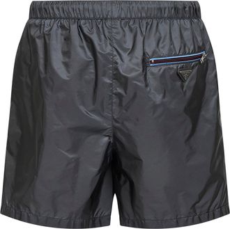 Prada Mens Iron Re-Nylon Swim Shorts Grey Recycled Polyamide Beachwear Sea Clothing