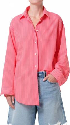 A Gold E Sona Button Down Shirt In Fontana Stripe/candy