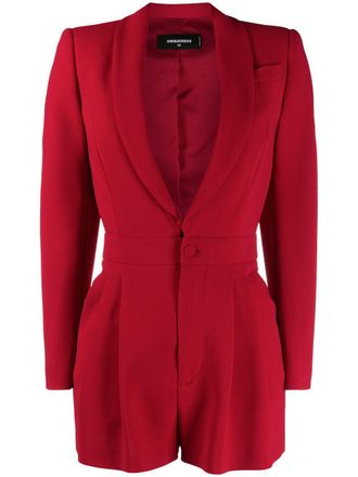 Dsquared2 Playsuit met geplooid detail - Rood