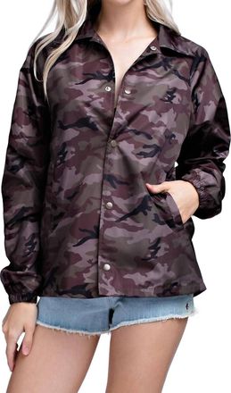 Honey Punch Camo Coaches Jacket In Gray