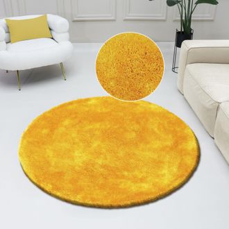 Bruno Banani Hochflor-Teppich »Dana Teppich, Kundenliebling« rund 30 mm Höhe unifarben, Mikrofaser Teppiche, Wohnzimmer, Schlafzimmer, Esszimmer