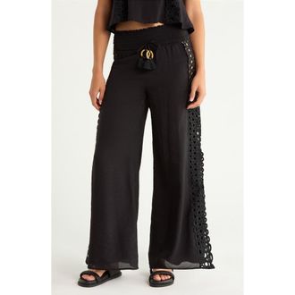 Elan Wide Leg Cover-Up Pants in Black at Nordstrom, Size X-Small
