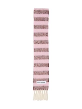 Acne Studios Sciarpa a righe con frange - Rosa