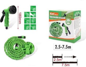 Trade Shop Trade Shop - Tubo Estensibile Giardino 2,5-7,5 Mt Pistola 7 Funzioni Per Irrigazione 9369405