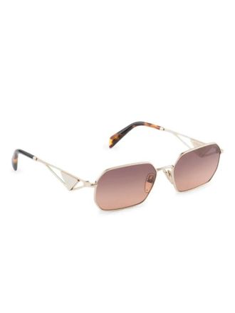 Prada SPRA51C058EZVN Rectangular Metal Frame Sunglasses - Gold