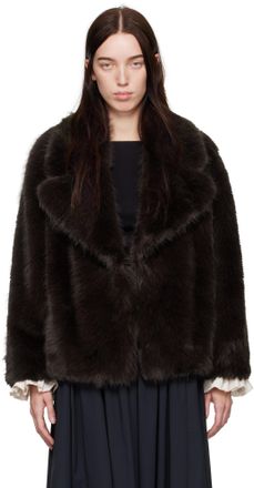 RECTO 70S ORCHID FAUX FUR OVERSIZED COAT