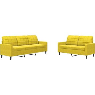 vidaXL Vidaxl - Juego De Sof&aacute;s Con Cojines 2 Piezas Terciopelo Amarillo