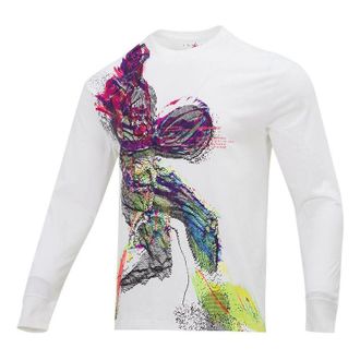 Nike Mens Jordan Athleisure Casual Sports Breathable Printing Long Sleeves White T-Shirt DH8907-100