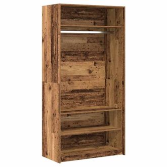 Berkfield Home Wardrobe Old Wood 100x50x200 cm Engineered Wood in Brown | Size: 100 x 50 x 200 cm