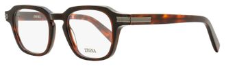 Ermenegildo Zegna Mens Modern Keyhole Eyeglasses EZ5282 054 Red Havana 50mm
