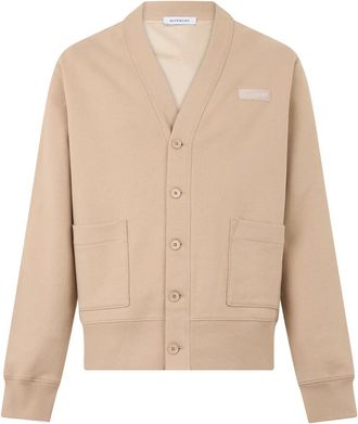 Givenchy Katoenen Cardigan met gros grain - Heren - Vesten - Beige - XL - Katoen - Truien & Vesten