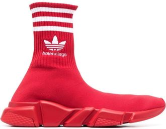 Balenciaga x adidas Speed high-top sneakers - men - Polyester/Polyester/Rubber/Elastane/Elastane - 39 - Red