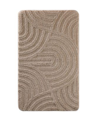Wecon Home Alfombra de ba&ntilde;o en relieve beige arena 60x100