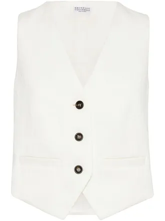 Brunello Cucinelli Gilet con bottoni - Bianco