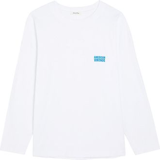 American Vintage Gixy Logo-print Cotton T-shirt - White - XS/S (UK6-8 / XS)