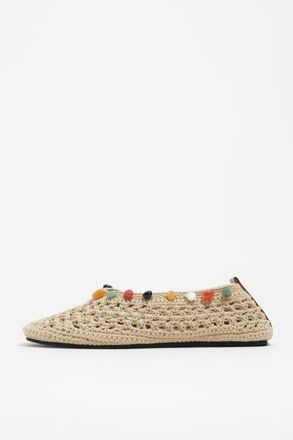 Bimba & Lola Crochet Ballerina With Stones in Natural at Nordstrom, Size 39