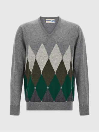 Ballantyne Maglia a v in cashmere a rombi Ballantyne