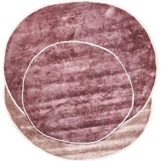 Beliani Beliani - Alfombra Moderna Redonda De Viscosa Y Lana Hecha A Mano 200 X 200 Cm Rosa Kanrach