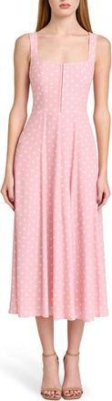 Wayf Leonie Polka Dot Corset Midi Dress in Pink Polka Dot at Nordstrom, Size X-Small